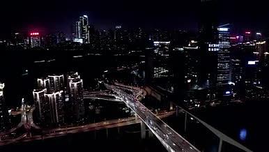 4k航拍重庆华村立交夜景车流交通视频的预览图